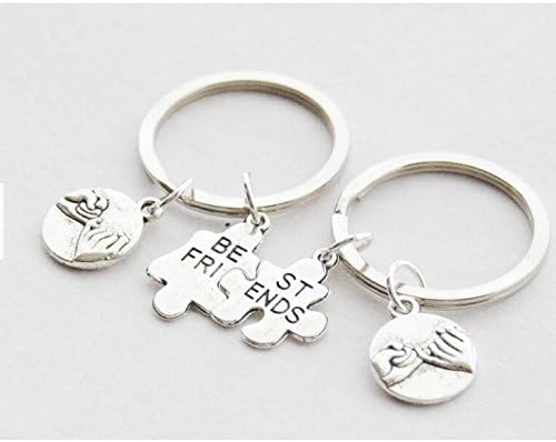 Pinky Promise Keychains 2 Friendship Key Rings Pinkie Swear Keychains Pinky Swear Jewelry Pinkie Promise Jewelry Puzzle Piece keychains