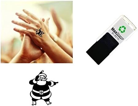 Santa - Hand stamp - Black ink suitable for Christmas events, Parties, Festivals - Night Clubs - Parties etc self inking 18mm circ 5210