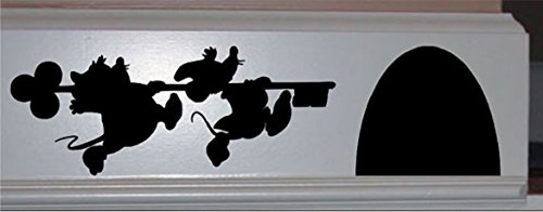 uksellingsuppliers Agujero de ratón Got la Clave rodapié Pared Arte Vinilo Adhesivo 19 cm x 6 cm