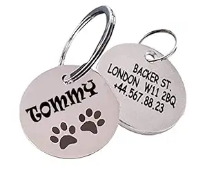 Antiquestreet Pet Tag Customized Engraved Metal Cat or Dog Name tag for pet