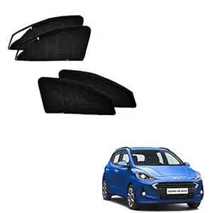 Kozdiko Zipper Magnetic Sun Shades Car Curtain for Hyundai Grand i10 Nios (2019 - Present)