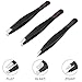 ACEVIVI Black Slanted Flat Tip Stainless Steel Hair Eyebrow Tweezer Tool Set - FREE Leather Case