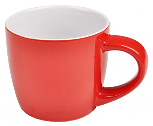 Kaffeebecher Set 6-teilig Tassen Porzellan rot 250 ml