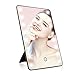 LED Lighted Vanity Mirror with 16 LED Touch Screen Dimmable Illuminated Cosmetic Mirror with Foldable Kickstand Cordless Makeup Mirror Table Mirror for Tabletop Dressing Shaving, Black