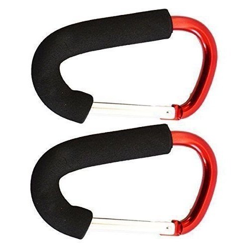 Winstory 2x Large Buggy Mummy Clip Pram Pushchair Shopping Bag Hook Carabiner Parent Organiser