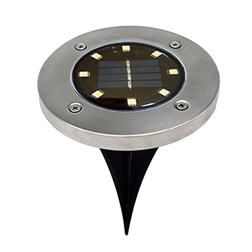 Preisvergleich Produktbild Solarbetriebene Bodenleuchten, YooGer 8 Outdoor LED Solarweg beleuchtet, Garten-Landschaftskühle weiße Beleuchtung für Yard-Fahrstraßen-Rasen-Bahn-Gehweg-D...