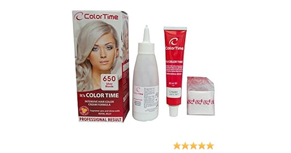 Color Time Intensive Hair Colour 650 Silver Blonde Cream Formula