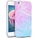 Produktbild iPhone SE Hülle, iPhone 5S Silikon Schutzhülle, RosyHeart Marmor Muster Transparent Candy Handy Case Hülle für iPhone SE/ 5 / 5S Weich TPU Silikon Schutzhülle Schön Muster Schale Tasche Ultradünnen Etui Anti-stoß Kratzfeste Case Cover - Rosa und Blau