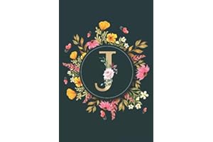 Letter J Notebook: Initial Monogram Letter J Journal - Pretty Personalized Lined Notebook For Kids, Girls, Women. ruled notebook Size 6 x 9 inches - 120 Pages