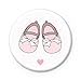 Produktbild BUTTON MATT • Babyschühchen ROSA • Geschenk für Taufe, Geburt, Kindergeburtstag • Ø32mm Nadelbutton Pin Anstecker