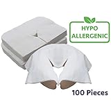BodyPro® Massage Table Disposable Face Rest Covers [Pack of 100]-Premium Medical Hygiene Grade - Extra Large Soft Non Sticking Head Cradle Covers