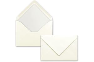 75 Briefumschläge Natur-Weiß - DIN C6 - gefüttert mit weißem Seidenpapier - 90 g/m² - 11,4 x 16,2 cm - Nassklebung - NEUSER PAPIER