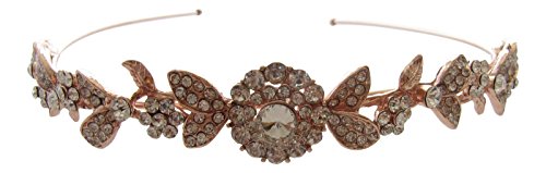 Bridal Hair Accessories Rose Gold Swarovski Crystal Headband / Side Tiara / Hairband / Bridesmaid