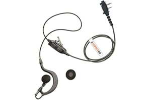 EARPIECE HUB G Shape Earpiece Ear-Hook Ear Hanger Compatible with ICOM Radio (2 Pin Screw-In) F15, F21, F22, F25, F34GS, F34GT, F41, F44GS, F44GT, F4029, F4002 F series etc with HQ PTT Microphone