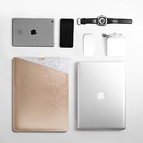 WALNEW 15 MacBook Pro 15 Zoll, (A1707) Veröffentlicht in 2016, Schutzhülle, Hülle, Case, Cover, mit Zwei-Taschen-Design mit Geschütztem Inneren und Externem Mousepad,Gold - 7