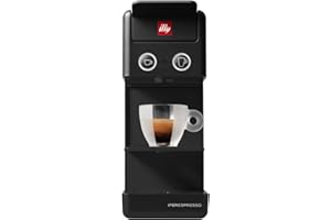 illy, Máquina de Café Iperespresso Y3.3 para Café Espresso y Americano, Rejilla de dos Alturas, Apagado y Descalcificación Automática, Compatible con Cápsulas Iperespresso, Color Negro