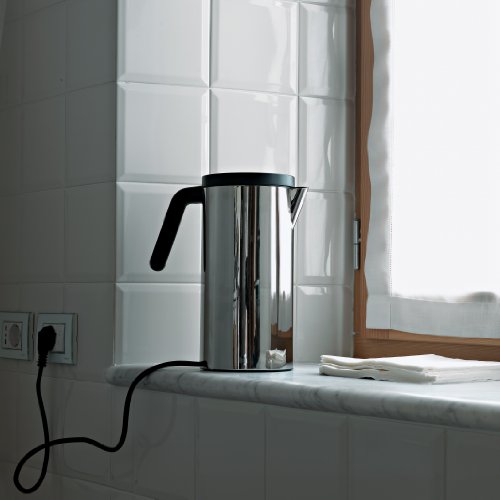 Alessi HOT IT Elektrischer Wasserkocher, aus Edelstahl, Deckel aus thermoplastischem Harz, schwarz - 2