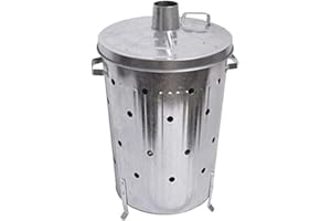 Trendi 90 Litre Extra Large 90L Galvanised Metal Incinerator Recycle Garden Rubbish Fire Wood Burner Burning Leaves