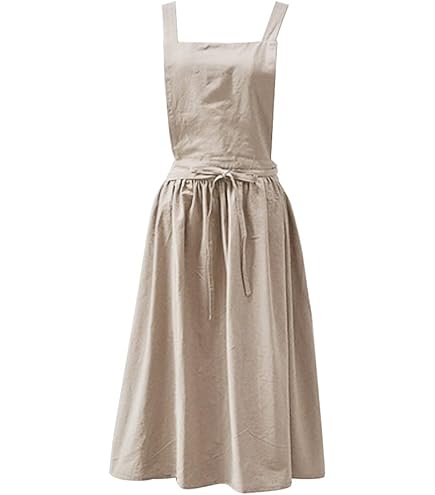 Pinafore Cotton Linen Gardening Coffee Shop Kitchen Aprons Cooking Baking Cleaning Restaurant Stylish Design Florist - 15