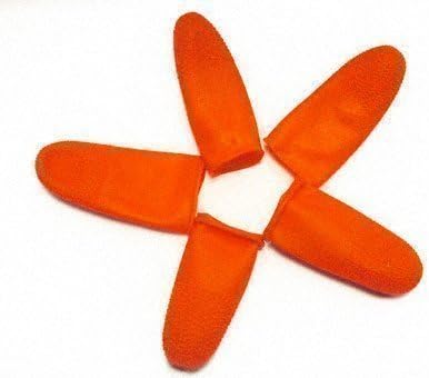 Finger Cots For Hair Extension Bonding x 10 Pcs Orange Colour