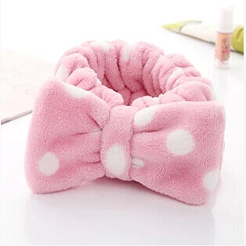 Weksi®2pcs Fashion color Big bow Makeup Headband Cosmetic Shower Elastic Hairlace Hair Band Headband (3)