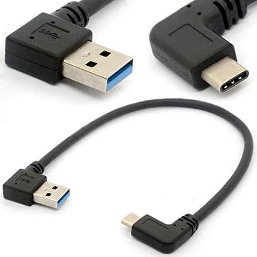 Angled USB C Cable USB 3.0 A Left to USB Type C Left / Right Data Sync & Charge Cord 90° USB-C Converter Adapter for Samsung S8, Nintendo Switch, New MacBook, ChromeBook Pixel, Nexus 5X, Nexus 6P, Nokia N1 Tablet, OnePlus 2 ect USB Type-C Devices (90°TypeC-3.0 Left)