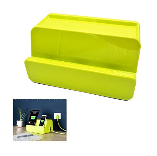 Case Wonder - Caja para organizar y administrar los cables de alimentaci  n  caja multifuncional de almacenamiento  con soporte de carga para iPad e iPhone  caja para protector de sobrecarga  oculta y protege la regleta  color verde