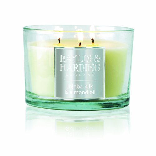 Baylis & Harding Jojoba Silk and Almond Oil Wick Candle - 3 Pieces