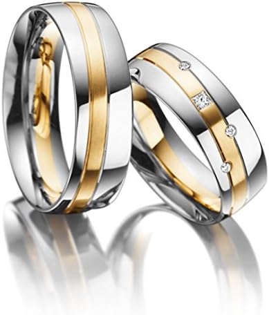 His &amp; Hers Matching Set Titanium Steel Wedding Band Ring Sold by Pair , Free Engraving