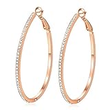 Diseño dorado y especial, pendientes de aro muy elegantes. Las piedras brillantes resaltan tu apariencia, atrayendo la atención de todos tus compañeros.