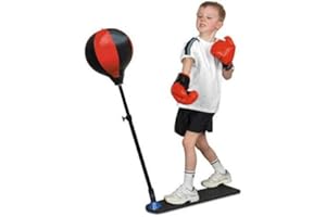BARGAINSGALORE JUNIOR BOXING SET KIDS PUNCH BAG BALL & MITTS GLOVES KIT CHILDREN FREE STANDING