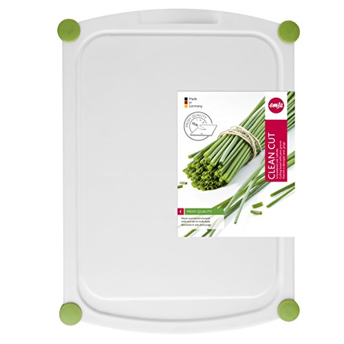 Emsa 514453 Schneidebrett, Saftrille, Kunststoff, 35 x 25 cm, Weiß/Grün, Perfect Cut - 3