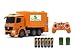 Produktbild BUSDUGA RC Mercedes-Benz Antos LKW - Müllwagen ferngesteuert und per Knopfdruck den Mülleimer leeren, 2.4Ghz - Licht - Sound - komplett Set (Orange)
