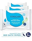 DYMACARE Fragrance-Free Bed Bath Wipes| Rinse Free Microwaveable Adult Body Wash Cloths | with Aloe Vera, Latex, Lanolin and Alcohol Free | Set of 3 Packs
