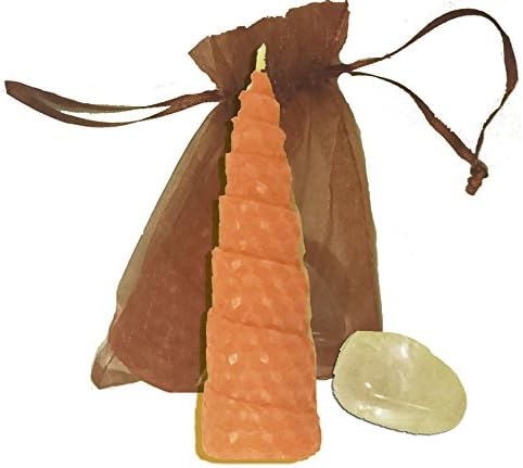 Happiness Spell Wish Kit - Spiral Beeswax Candle & Gemstone Gift Set - Magic of Nature (Made in England) …