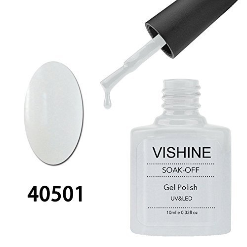 Vishine UV LED Gel auflösbarer Nagellack 10ml french manicure kit French white and clearly pink& Base Top Coat Set (4 x 10 ml) - 2