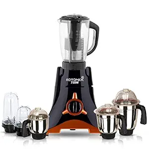 Rotomix Black Color 750Watts Mixer Juicer Grinder with 6 Jar (2 Bullet Jar, 1 Juicer Jar with Filter, 1 Large Jar, 1 Medium Jar and 1 Chutney Jar) SA20-Roto-644 Make in India (ISI Certified)