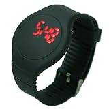 Armbanduhr - TOOGOO(R)Cool Touch LED Digital Uhr Armbanduhr mit rundem Zifferblatt Schwarz