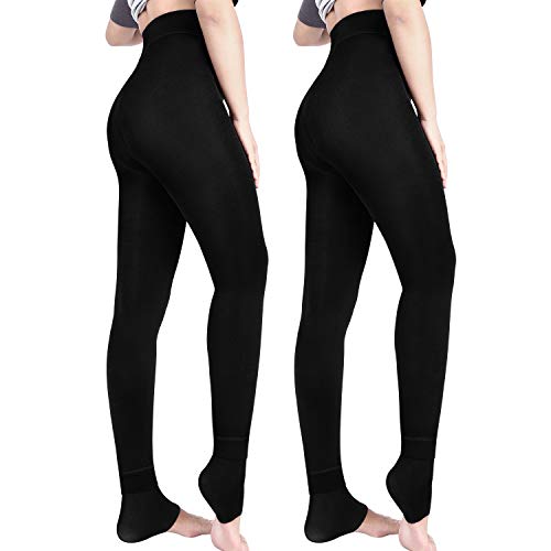 Aiglam Leggings Donna, 2 Paia Leggins Donna Leggins Termici,Leggings Invernali a Vita Alta Leggings Donna di Potenza Stretch Gambali