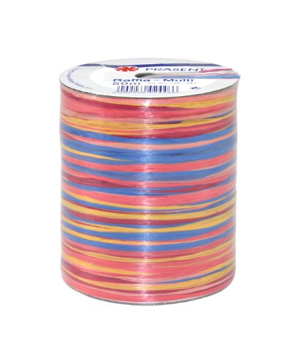 Präsent 50-m-Spule RAFFIA-Multicolour - Dekobastband, bunt