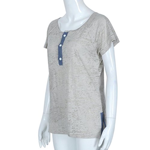 Tank Tops Frauen, lmnvp lose Casual Button Bluse T-Shirt Weste Shirt - 3