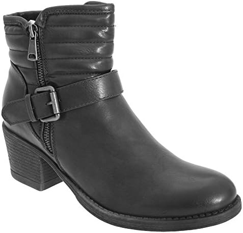 Cats Eyes Womens/Ladies Inside YKK Zip &amp; Buckle Heel Ankle Boots (4 UK) (Black)