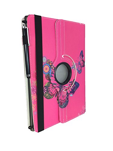 Tablet Tasche für Lenovo TAB3 10 Business TB3-X70L Schutz Hülle Etui Case + Touch Pen – 10.1 Zoll Schmetterling Pink 360_ - 4