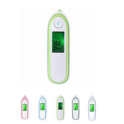 Preisvergleich Produktbild Chunyang Infrarot Fieberthermometer Kinder Ohrthermometer fieber für Kinder Erwachsene und objekt mit Fieber Indikator, CE Zertifiziert, Grün