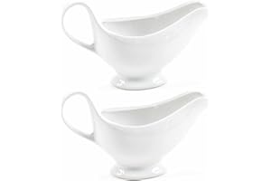 DOKADO 2x Sauciere Keramik Soßenkännchen Soßenkanne Porzellan Soßenschale Porzelansauciere 260ml