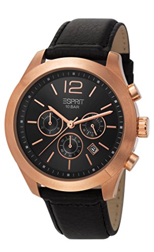 Esprit Herren-Armbanduhr Misto Analog leder schwarz ES105371002