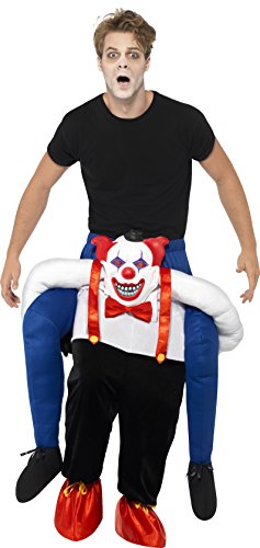 Smiffys Adult men's Sinister Clown Piggy Back Costume, One Piece Suit and Mock Legs, Cirque Sinister, Halloween, One Size, 45201 reviews Smiffys Adult men's Sinister Clown Piggy Back Costume, One Piece Suit and Mock Legs, Cirque Sinister, Halloween, One Size, 45201