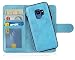 Produktbild MyGadget Flip Case mit Back Cover [2 in 1] Hülle für Samsung Galaxy S9 - Magnetische PU Leder Klapphülle mit Kartenfach Schutzhülle Wallet - Hellblau