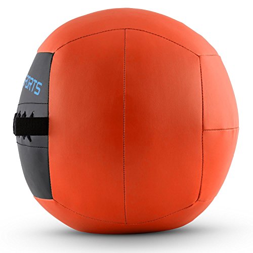 Capital Sports Wallba Wall Ball Medizinball Leder Gymnastikball (griffige Oberfläche, vernähtes Kunstleder, erhältlich 4kg 6kg 8kg 9kg 10kg 12kg oder 14kg) - 4