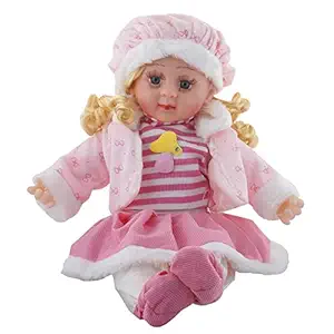 wnota Musical Rhyming Baby Doll, Big Stroller Dolls, Laughing and Singing Soft Push Stuffed Talking Doll Baby Girl Toy for Kids( Multi Color)